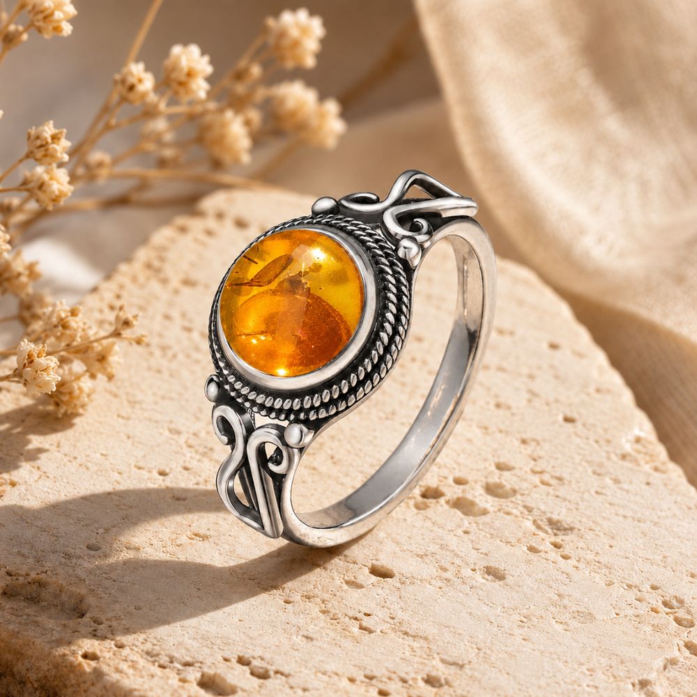 Bague Ambre Argent 925