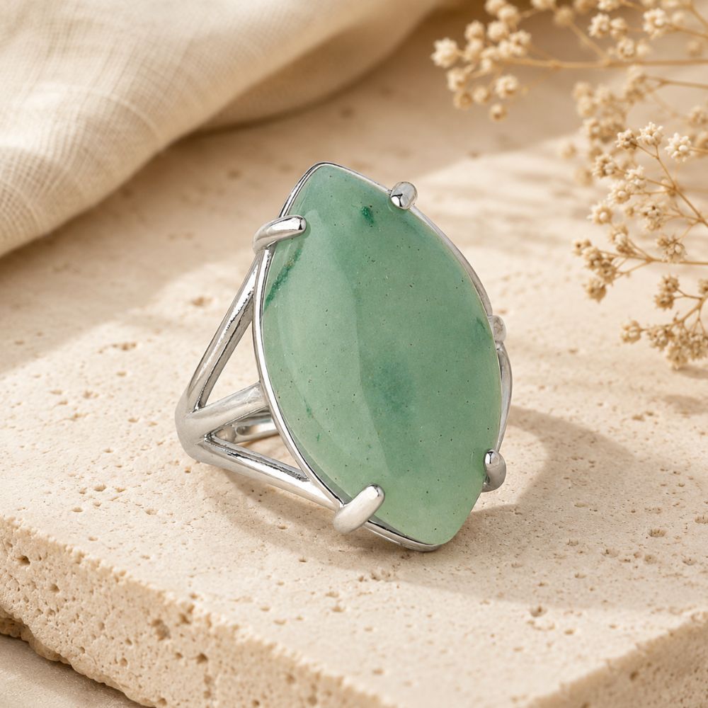 Bague Aventurine Verte Ajustable