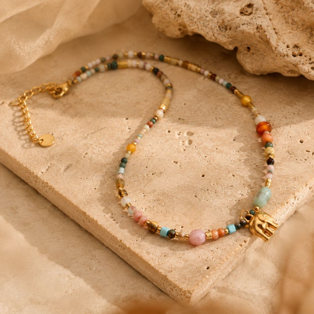 Collier Bohème Chic en Pierres Naturelles