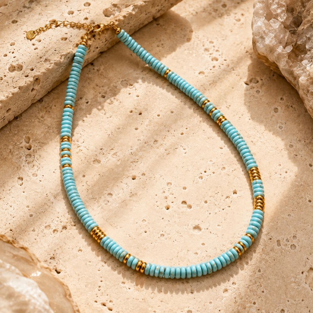 Collier Turquoise en Pierre Naturelle