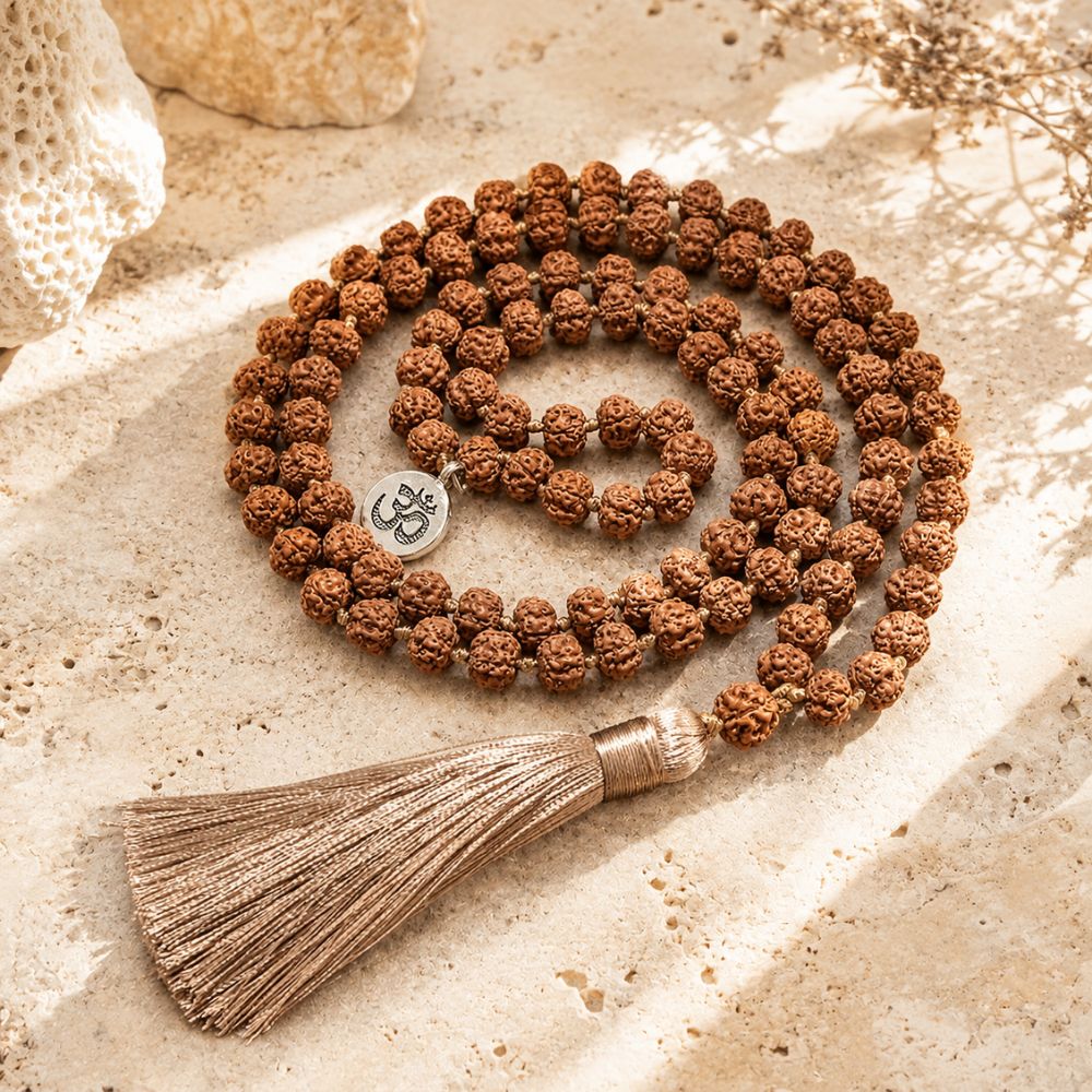 Mala Rudraksha en Graines Naturelles