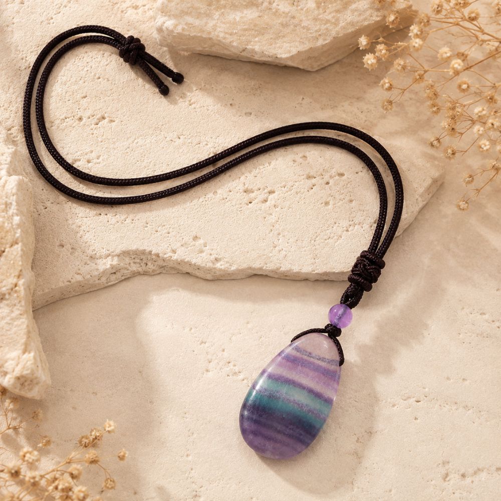 Pendentif Fluorite en Pierre Naturelle