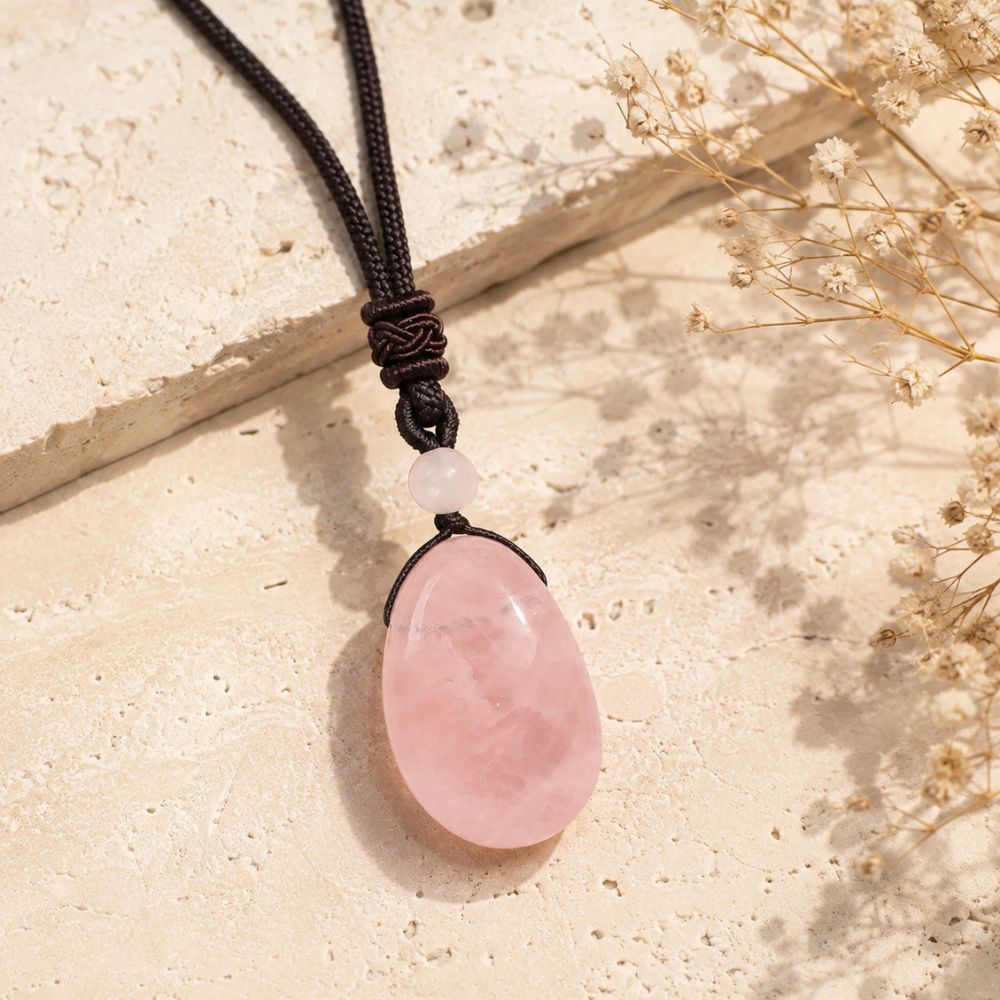 Pendentif Quartz Rose Véritable
