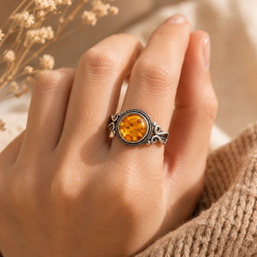 Bague Ambre Argent 925