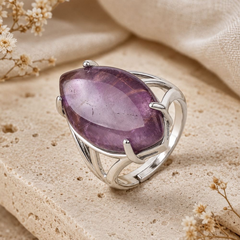 Bague Améthyste Ajustable