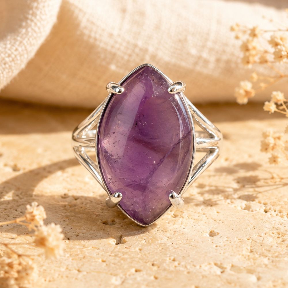 Bague Améthyste Ajustable