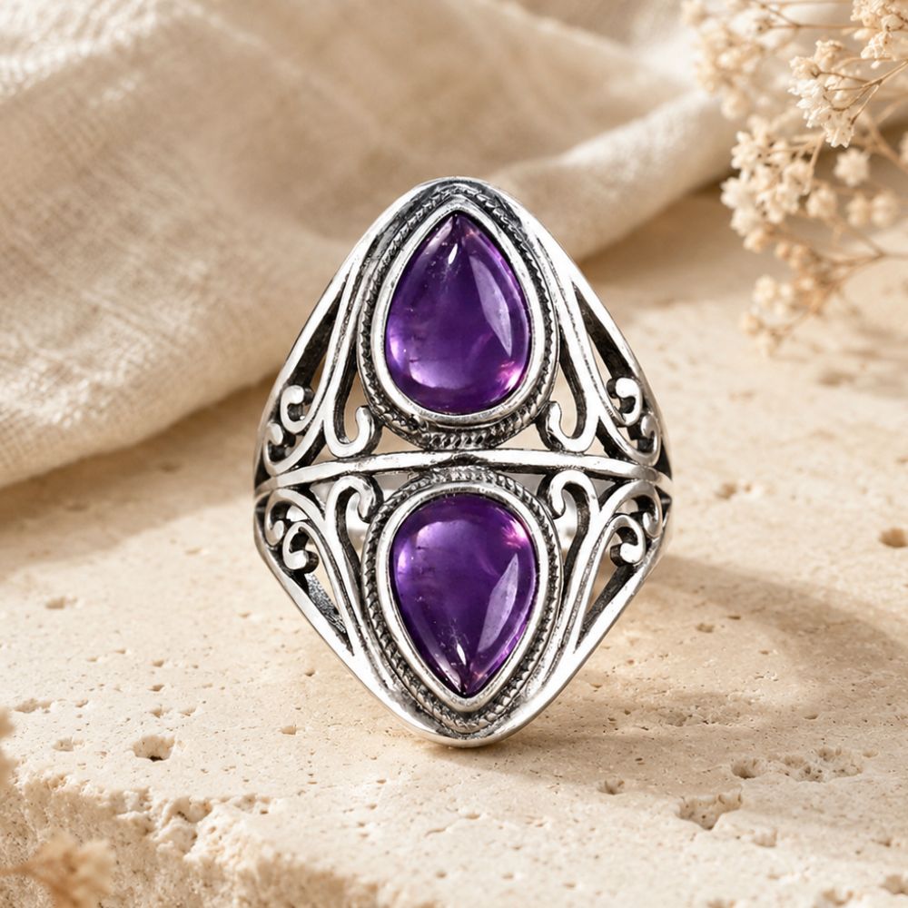 Bague Améthyste Ancienne au Style Vintage