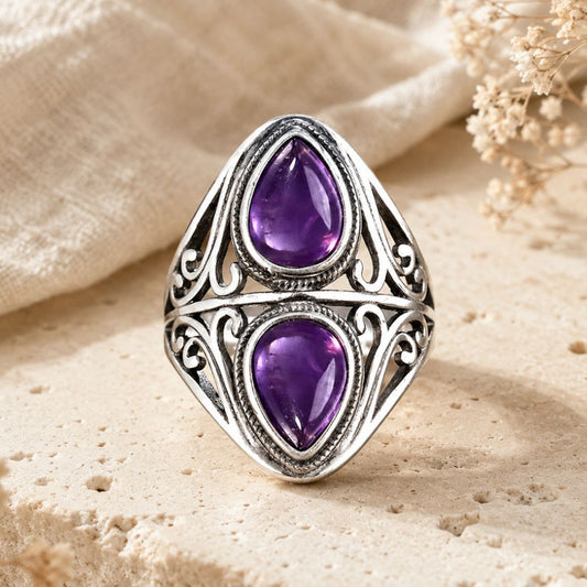 Bague Améthyste Ancienne au Style Vintage