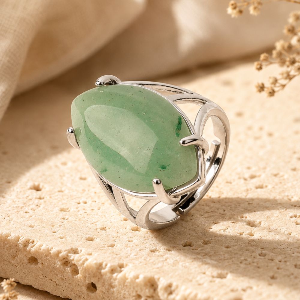 Bague Aventurine Verte Ajustable