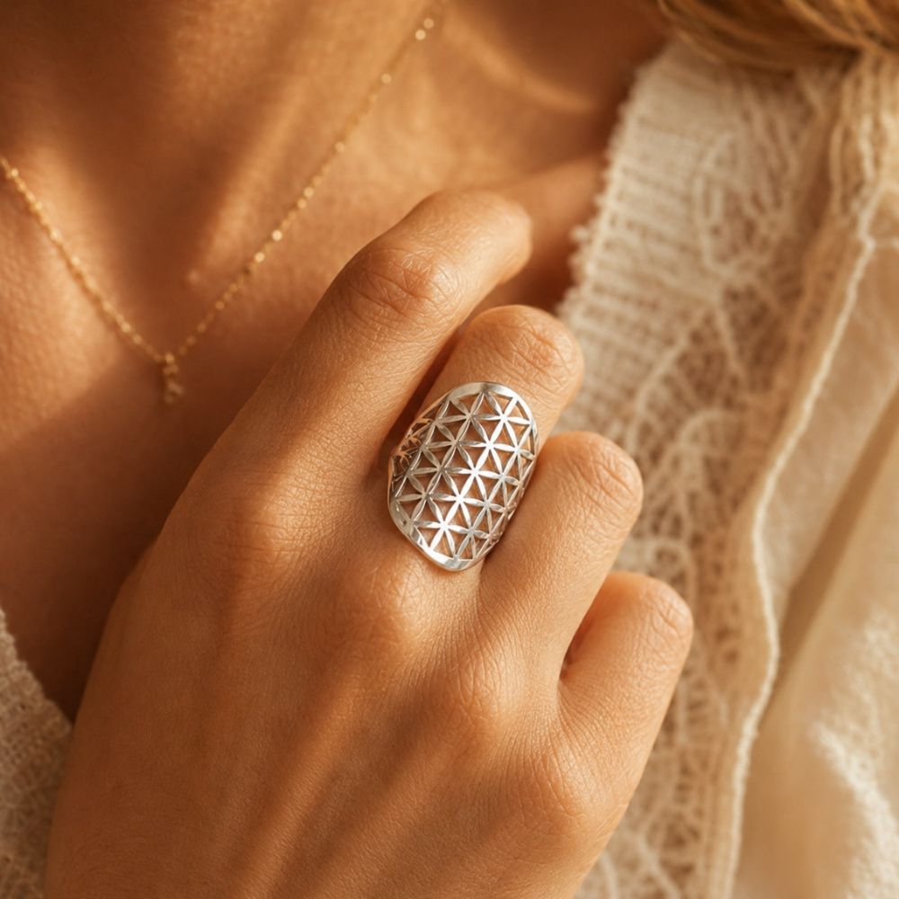 Bague Fleur de Vie Ajustable