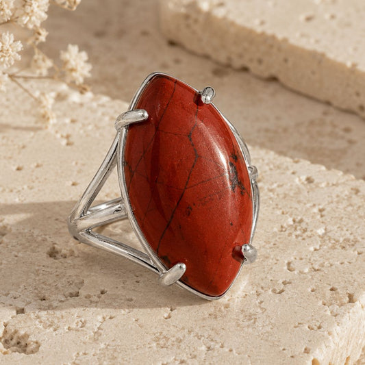 Bague Jaspe Rouge Ajustable