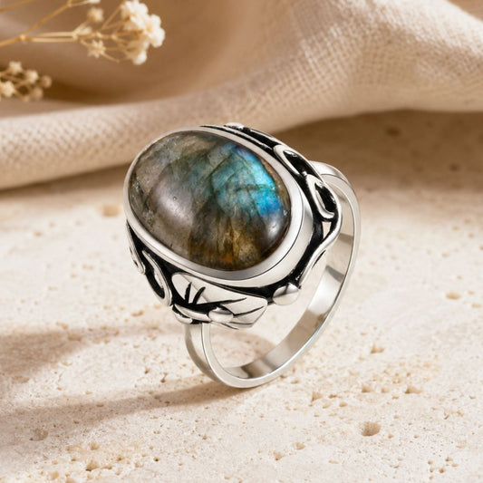 Bague Labradorite en Pierre Naturelle