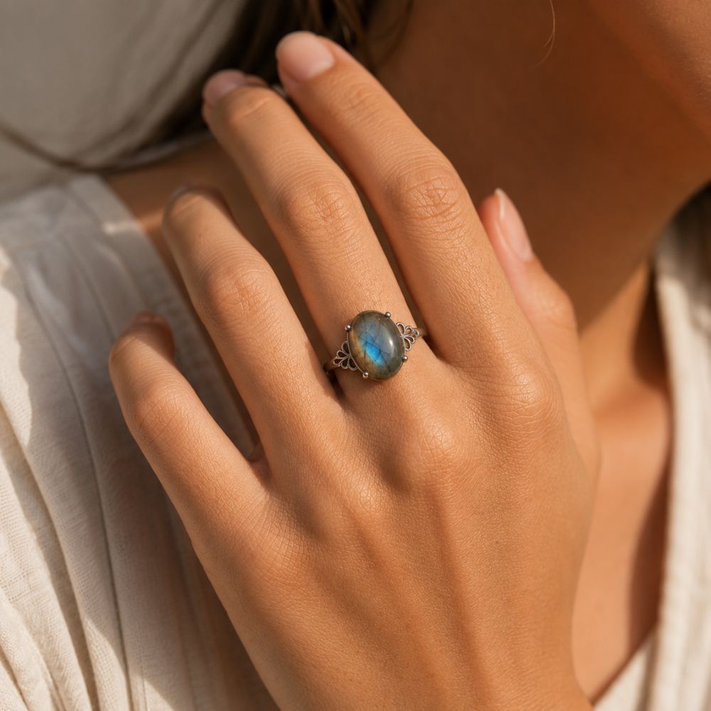 Bague Labradorite Réglable
