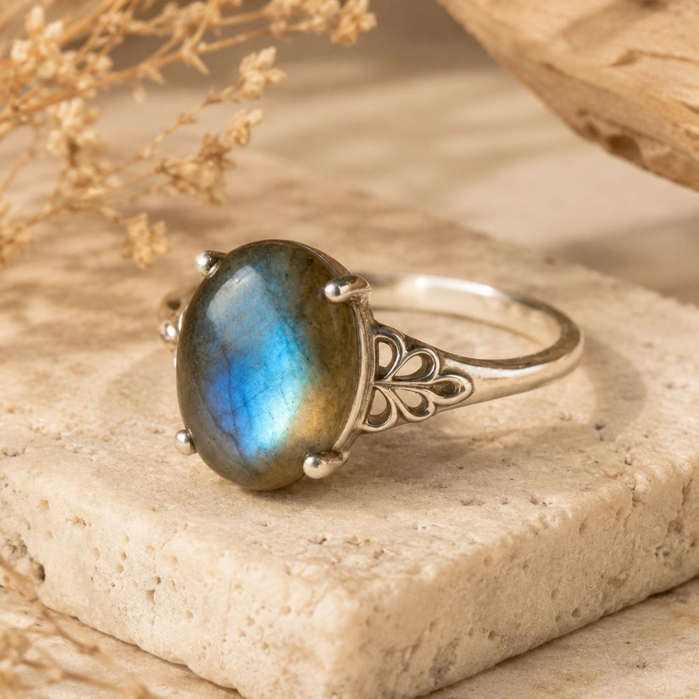 Bague Labradorite Réglable