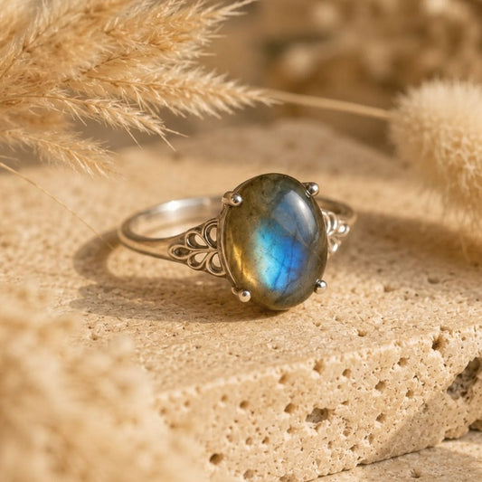 Bague Labradorite Réglable