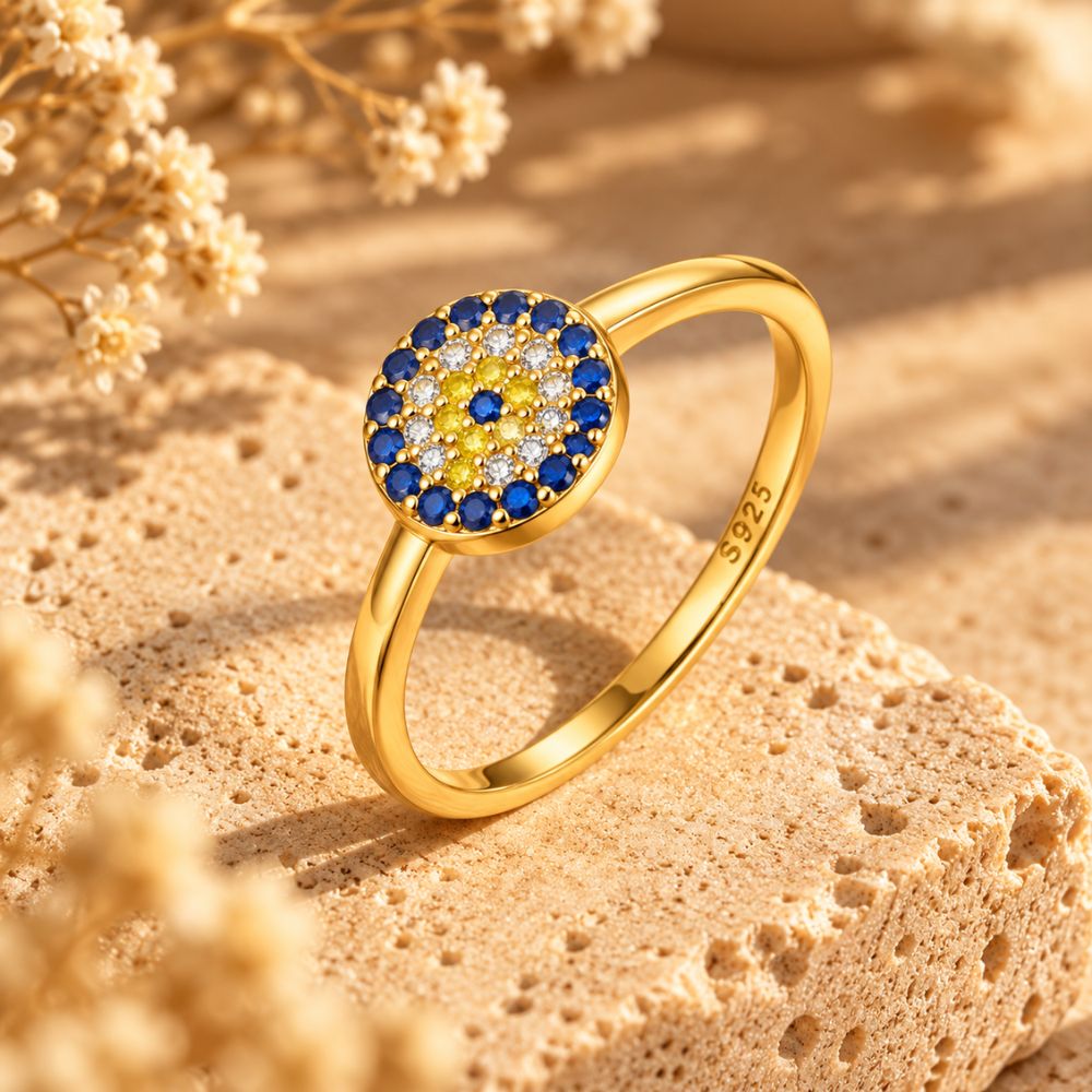 Bague Œil Bleu en Argent 925