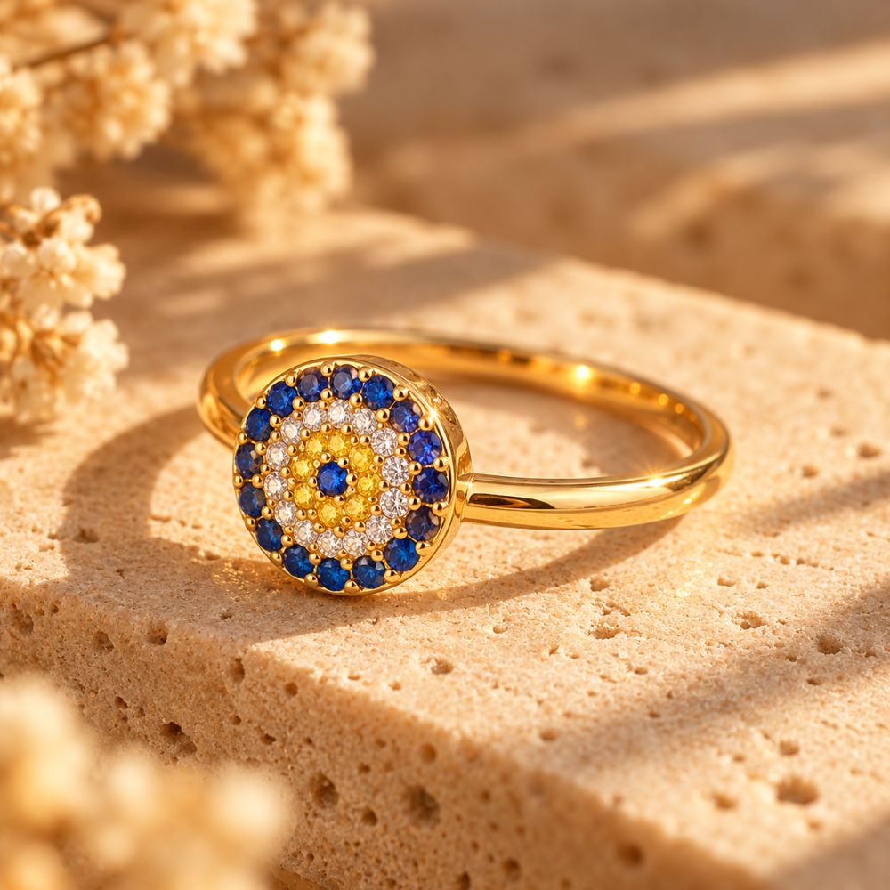 Bague Œil Bleu en Argent 925