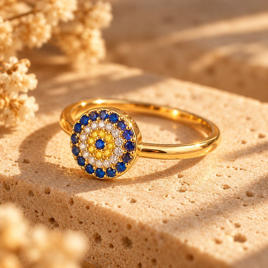Bague Œil Bleu en Argent 925