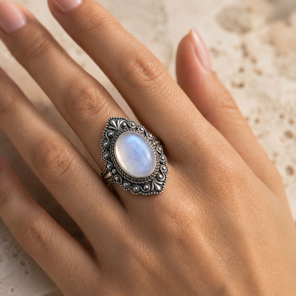 Bague Pierre de Lune Vintage