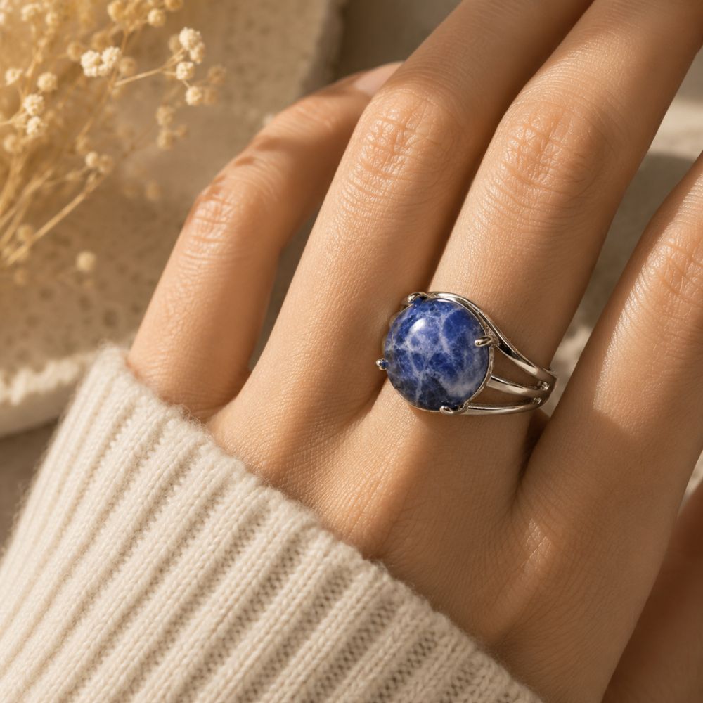 Bague Sodalite en Pierre Naturelle