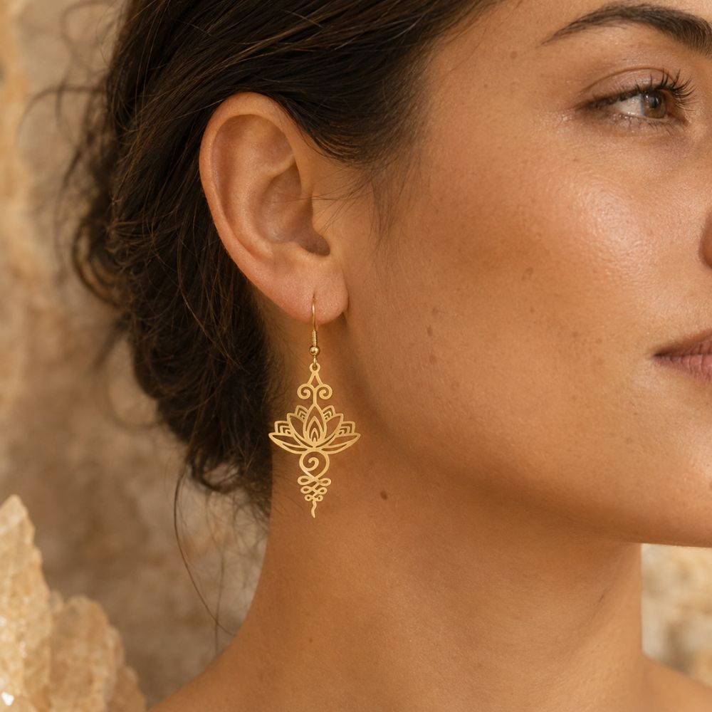 Boucle d’Oreille Lotus en Acier Inoxydable