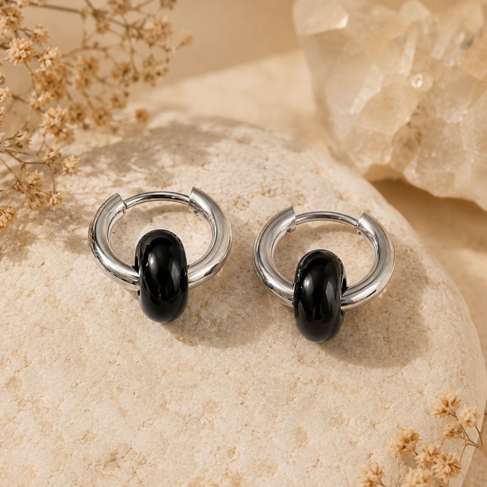 Boucles d’Oreilles Créoles en Pierre
