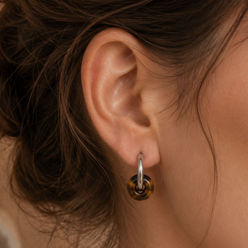 Boucles d’Oreilles Créoles en Pierre