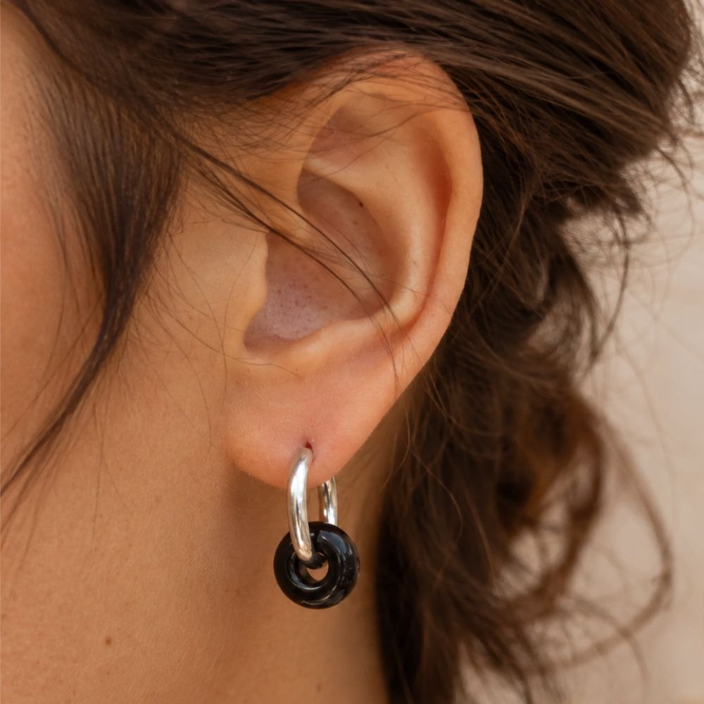 Boucles d’Oreilles Créoles en Pierre