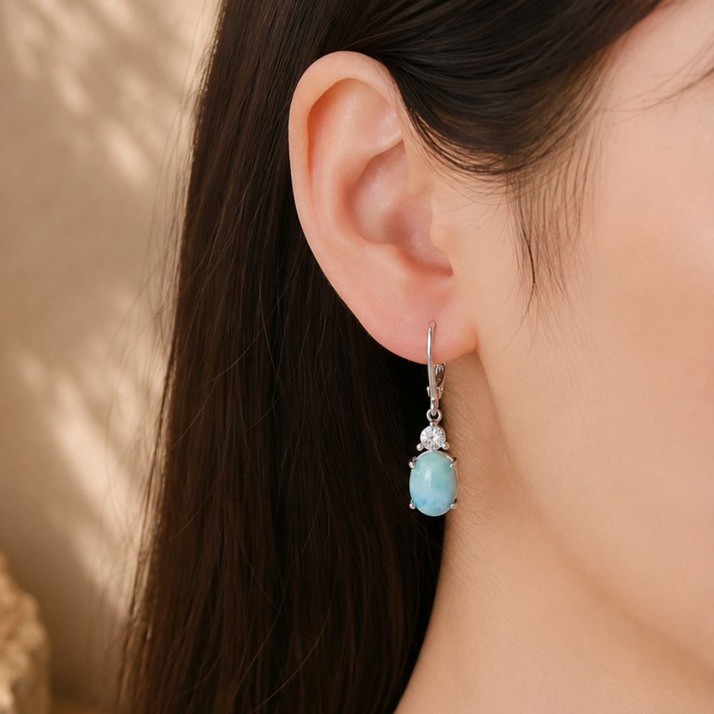 Boucles d’Oreilles Larimar en Argent 925
