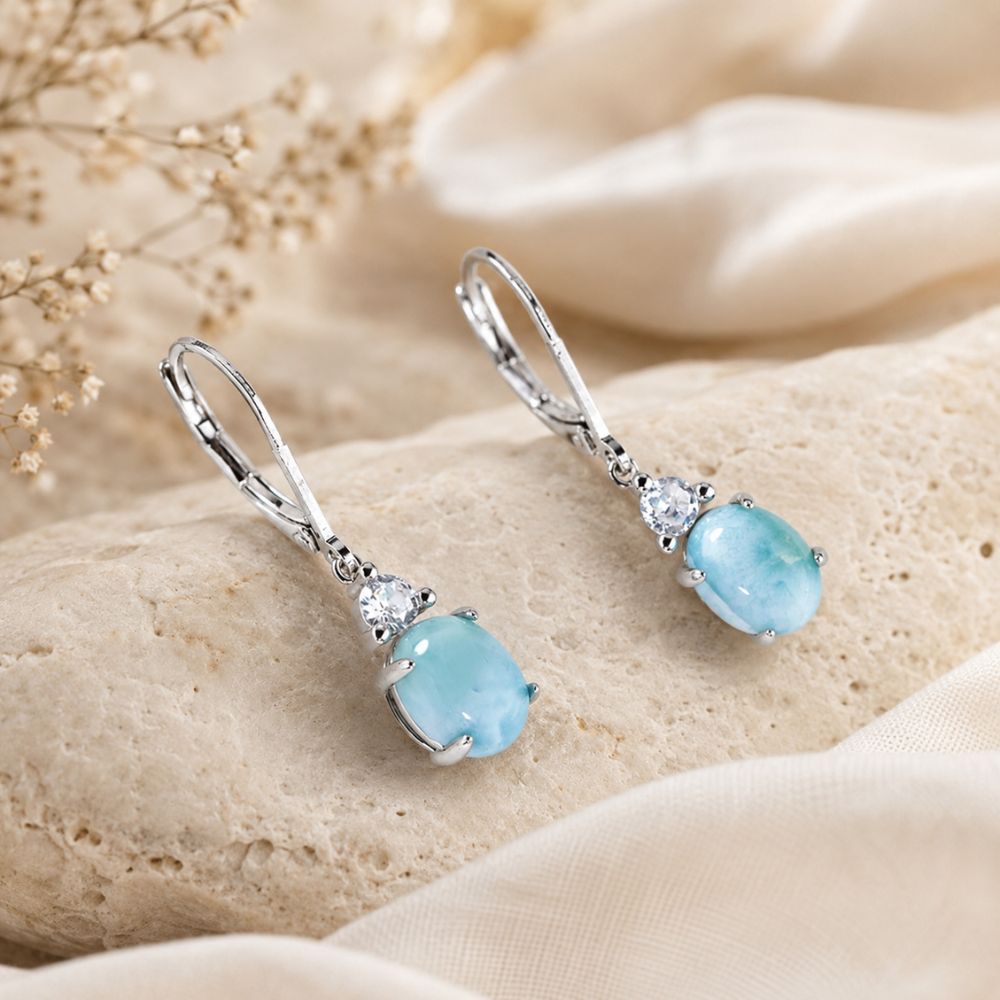Boucles d’Oreilles Larimar en Argent 925
