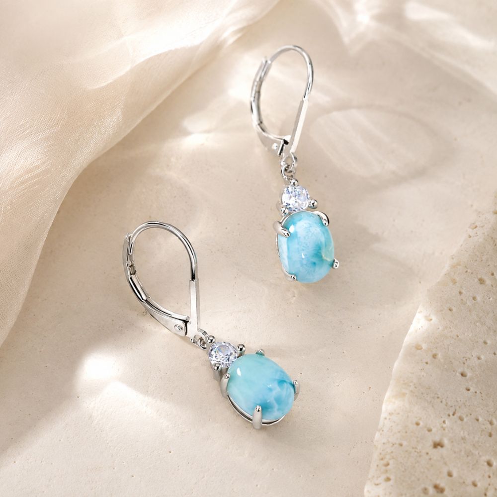 Boucles d’Oreilles Larimar en Argent 925