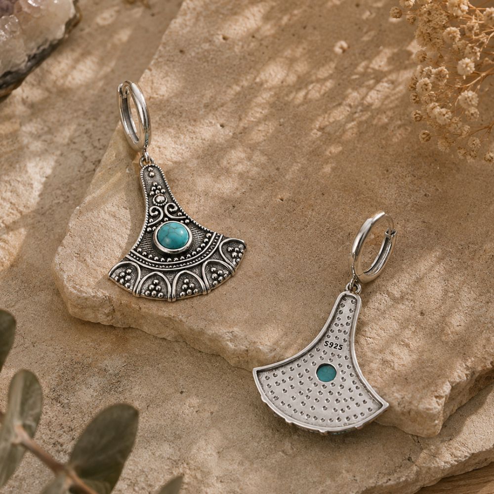 Boucles d’Oreilles Turquoise Pendantes