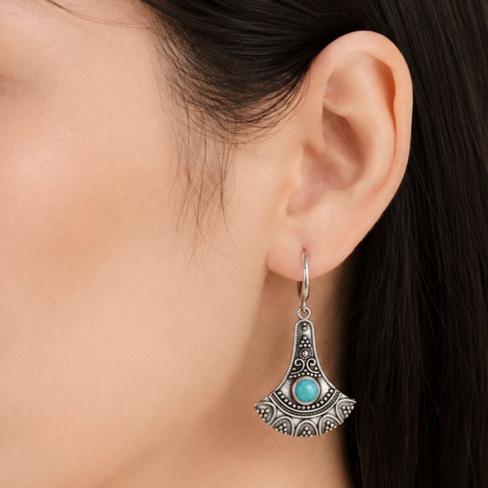Boucles d’Oreilles Turquoise Pendantes