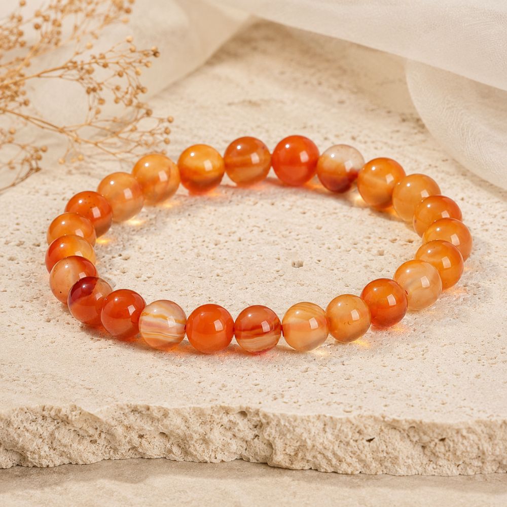 Bracelet en Agate Rouge Naturelle
