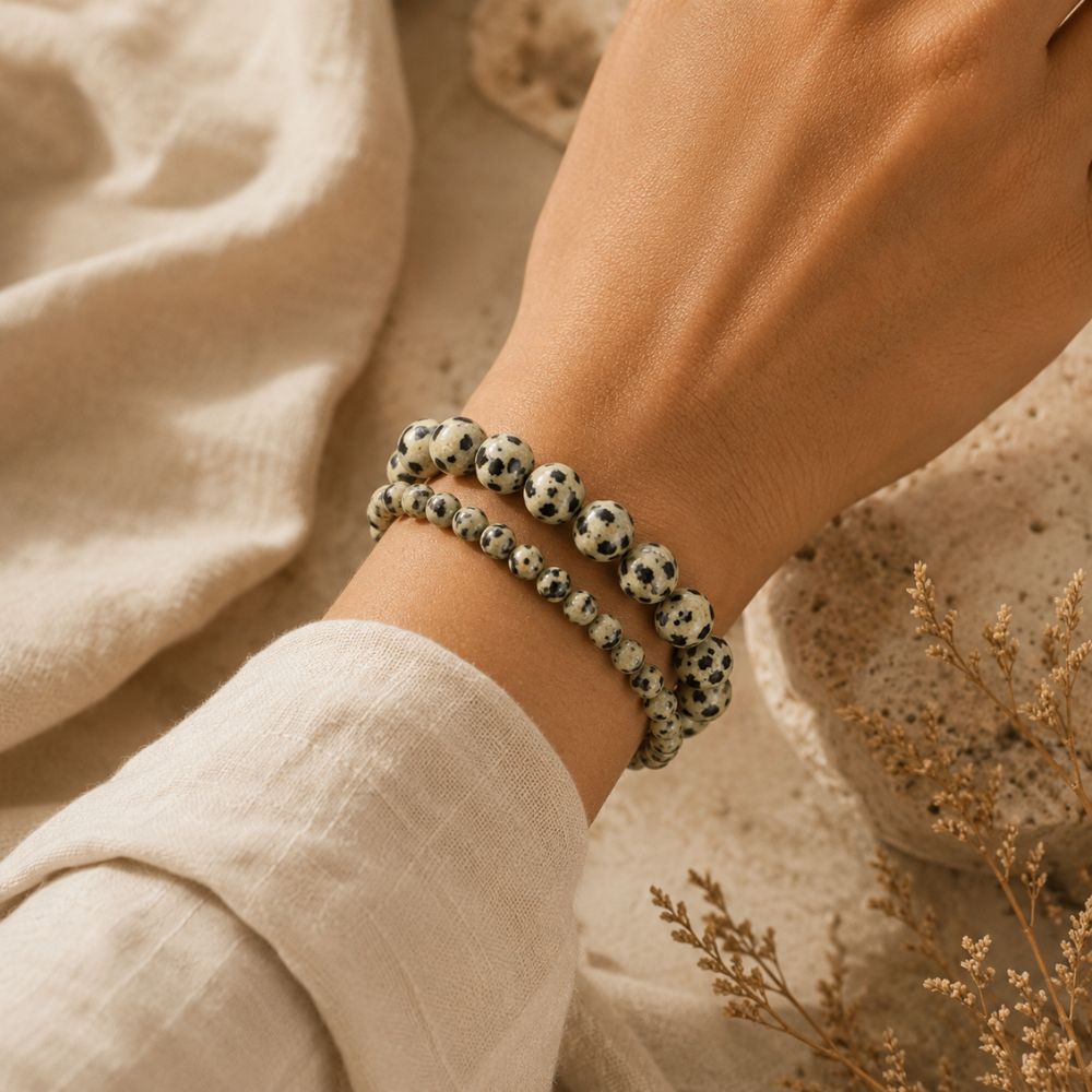 Bracelet Jaspe Dalmatien Naturel