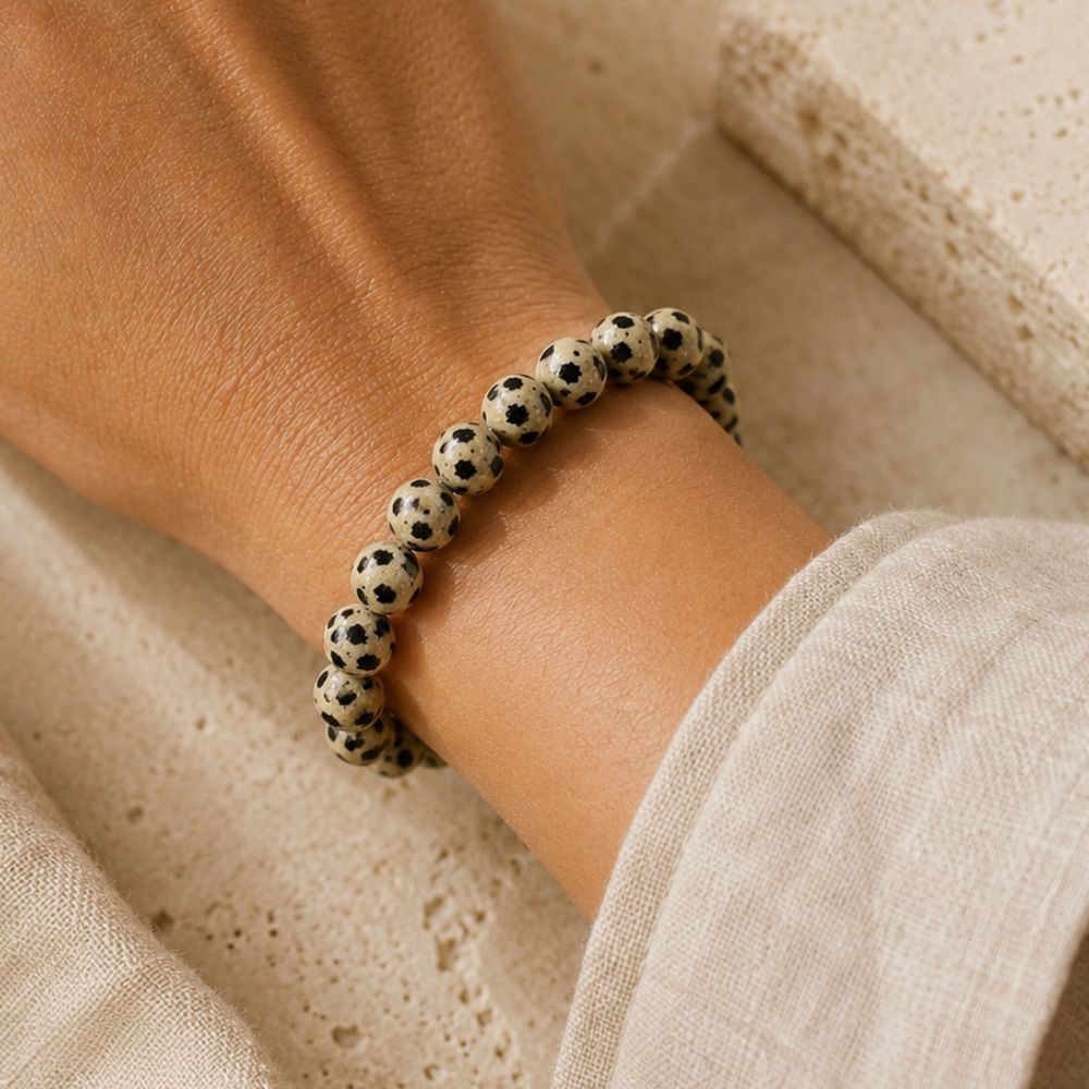 Bracelet Jaspe Dalmatien Naturel