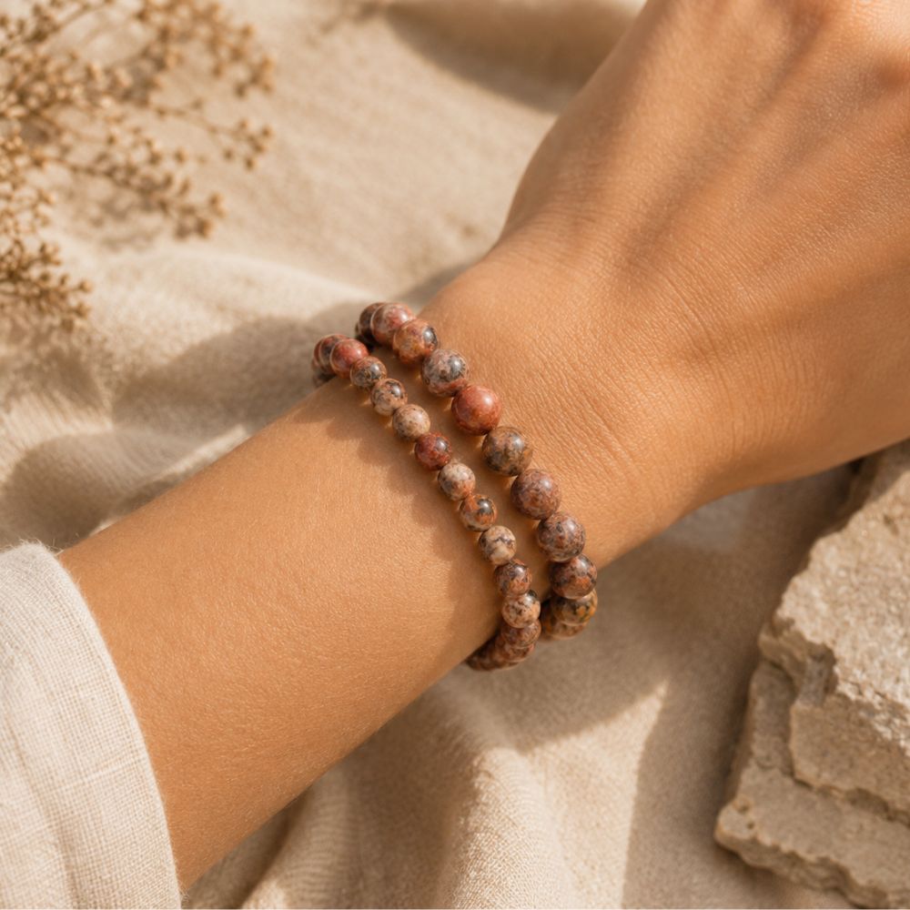 Bracelet Jaspe Léopard en Pierres Naturelles