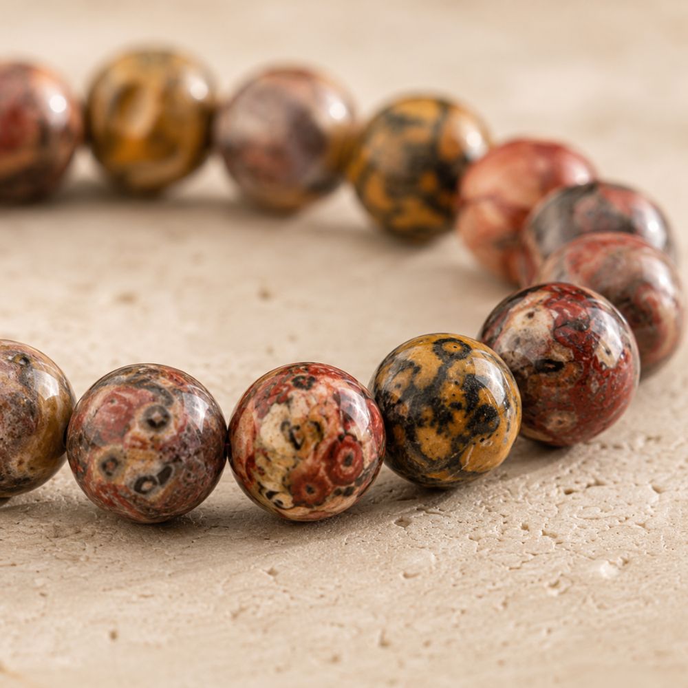 Bracelet Jaspe Léopard en Pierres Naturelles