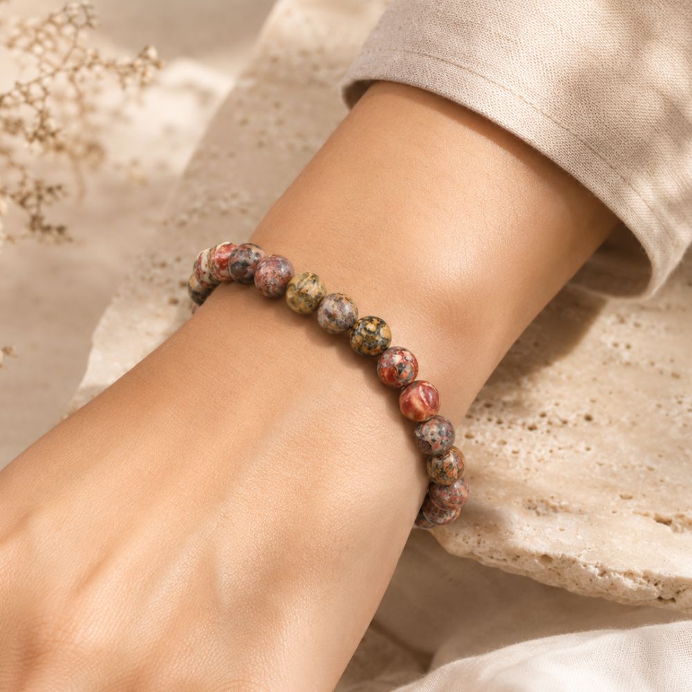Bracelet Jaspe Léopard en Pierres Naturelles