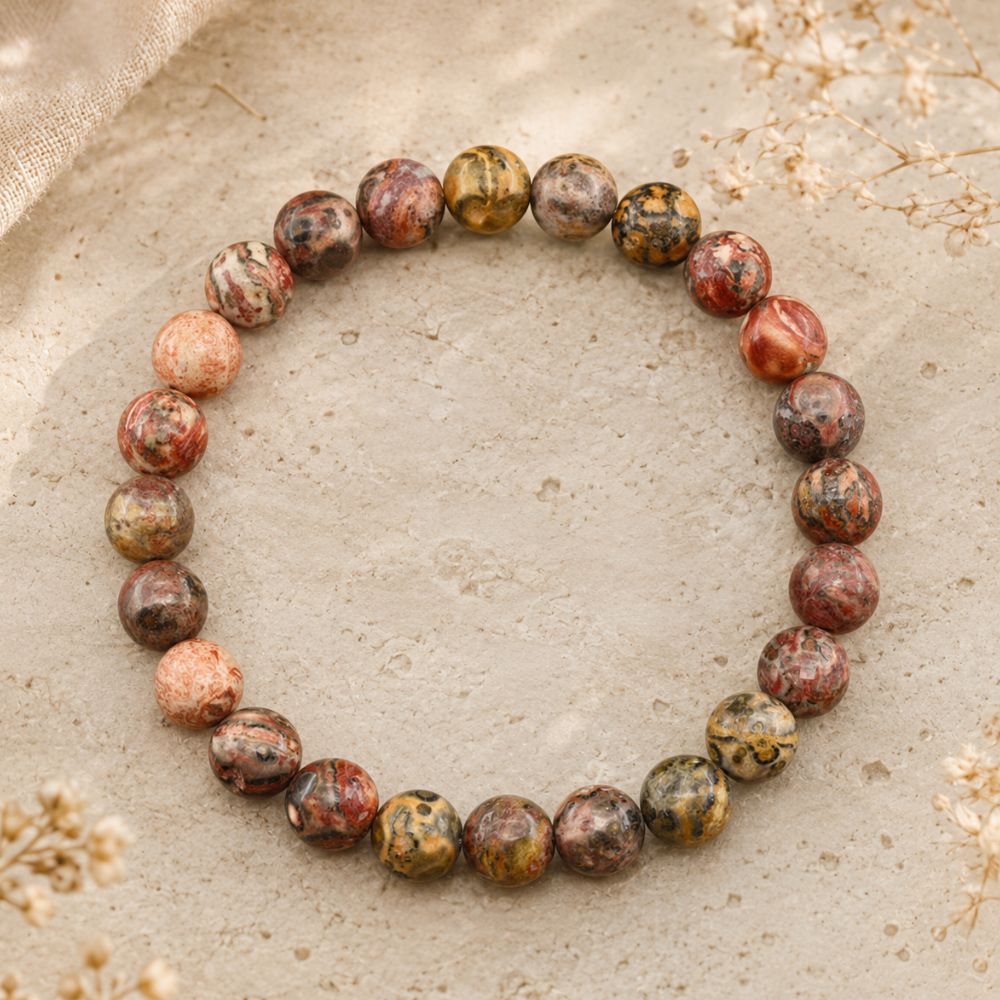 Bracelet Jaspe Léopard en Pierres Naturelles