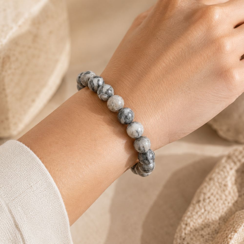 Bracelet Jaspe Picasso en Pierres Naturelles