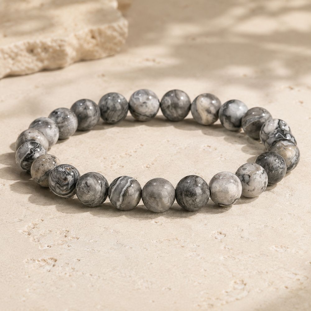 Bracelet Jaspe Picasso en Pierres Naturelles