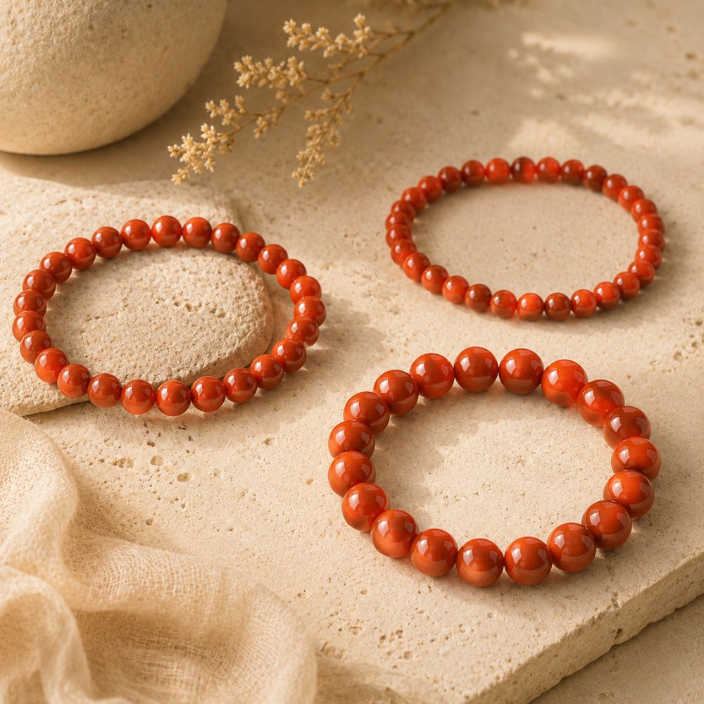 Bracelet Jaspe Rouge en Pierres Naturelles