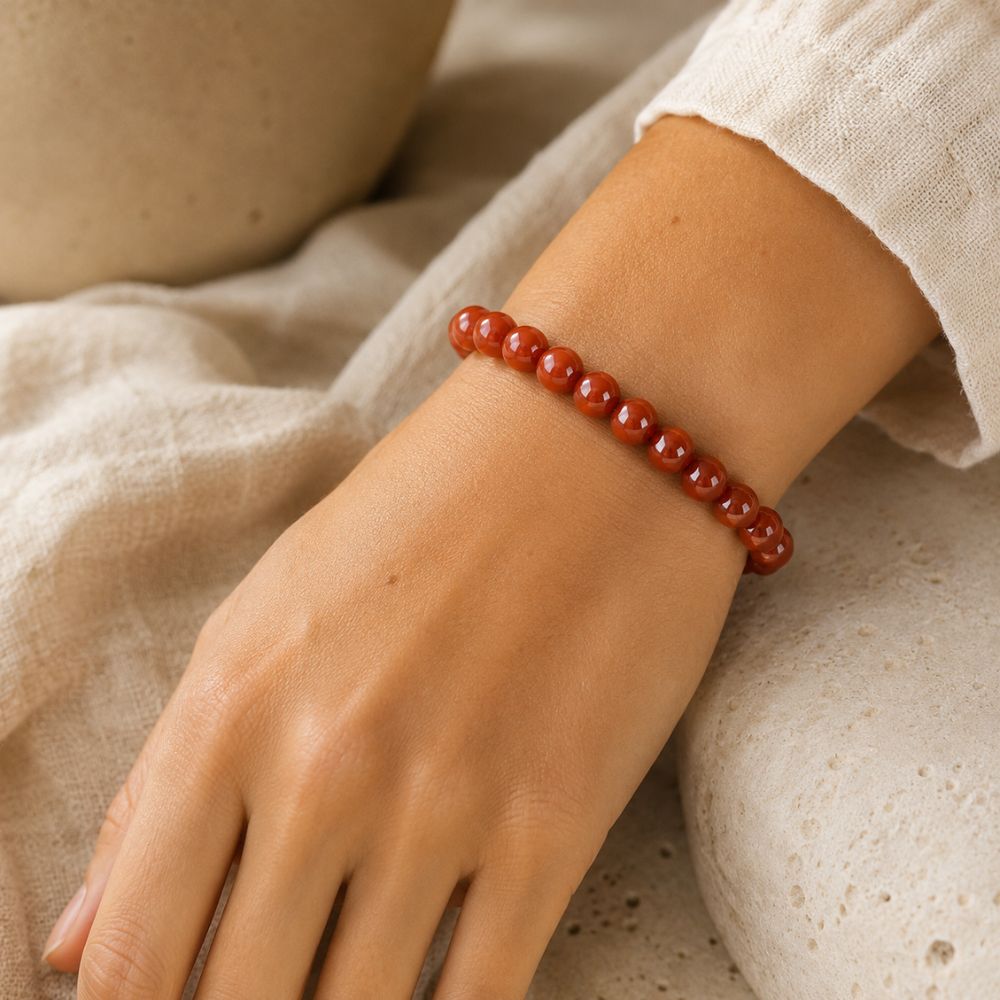 Bracelet Jaspe Rouge en Pierres Naturelles