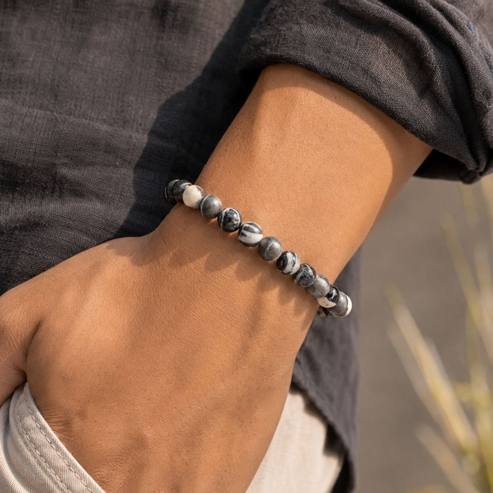 Bracelet Jaspe Zèbre en Pierres Naturelles