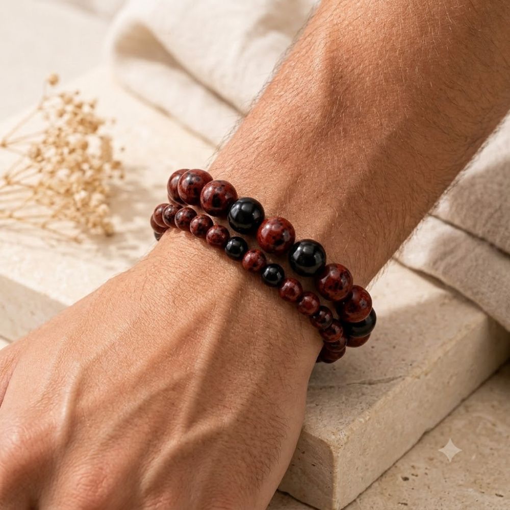 Bracelet Obsidienne Acajou