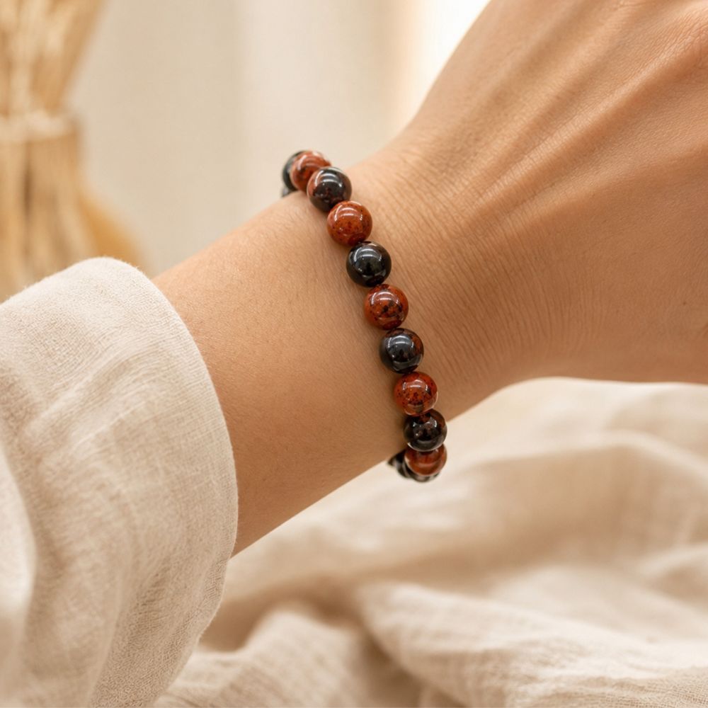 Bracelet Obsidienne Acajou