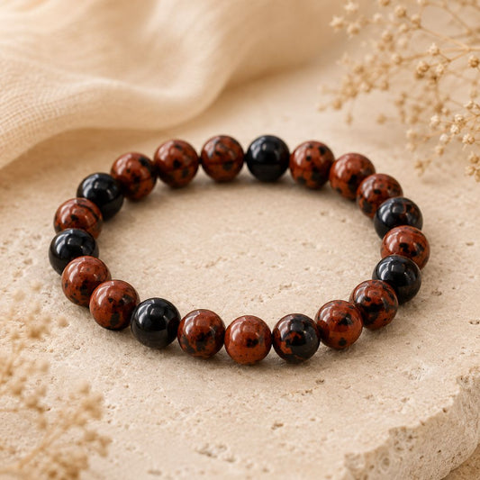 Bracelet Obsidienne Acajou