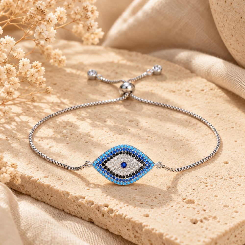 Bracelet Œil Bleu Ajustable