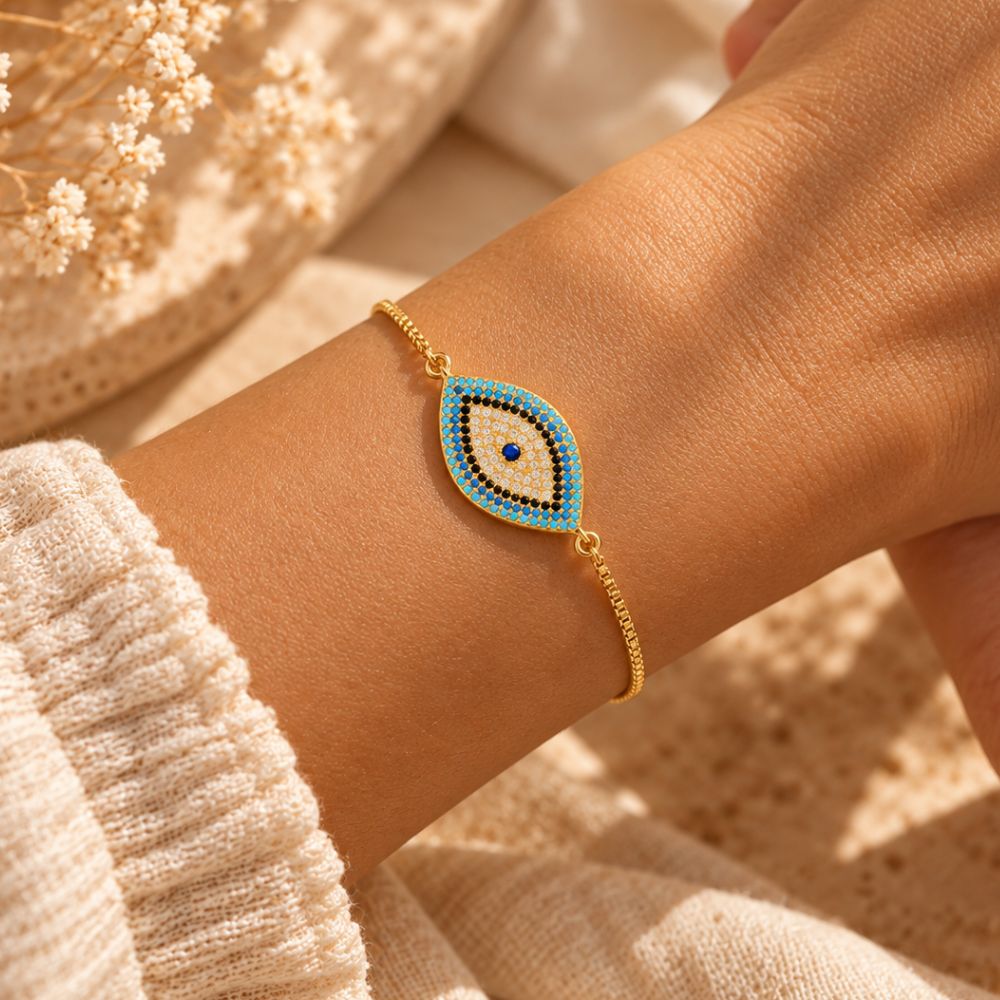 Bracelet Œil Bleu Ajustable